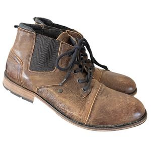 Bull Boxer Mens Brown Leather Ankle Boots‎ Lace Up Size 12